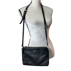 Kate Spade Cobble Hill Lilibeth Crossbody Bag or Purse in Black Leather Gold